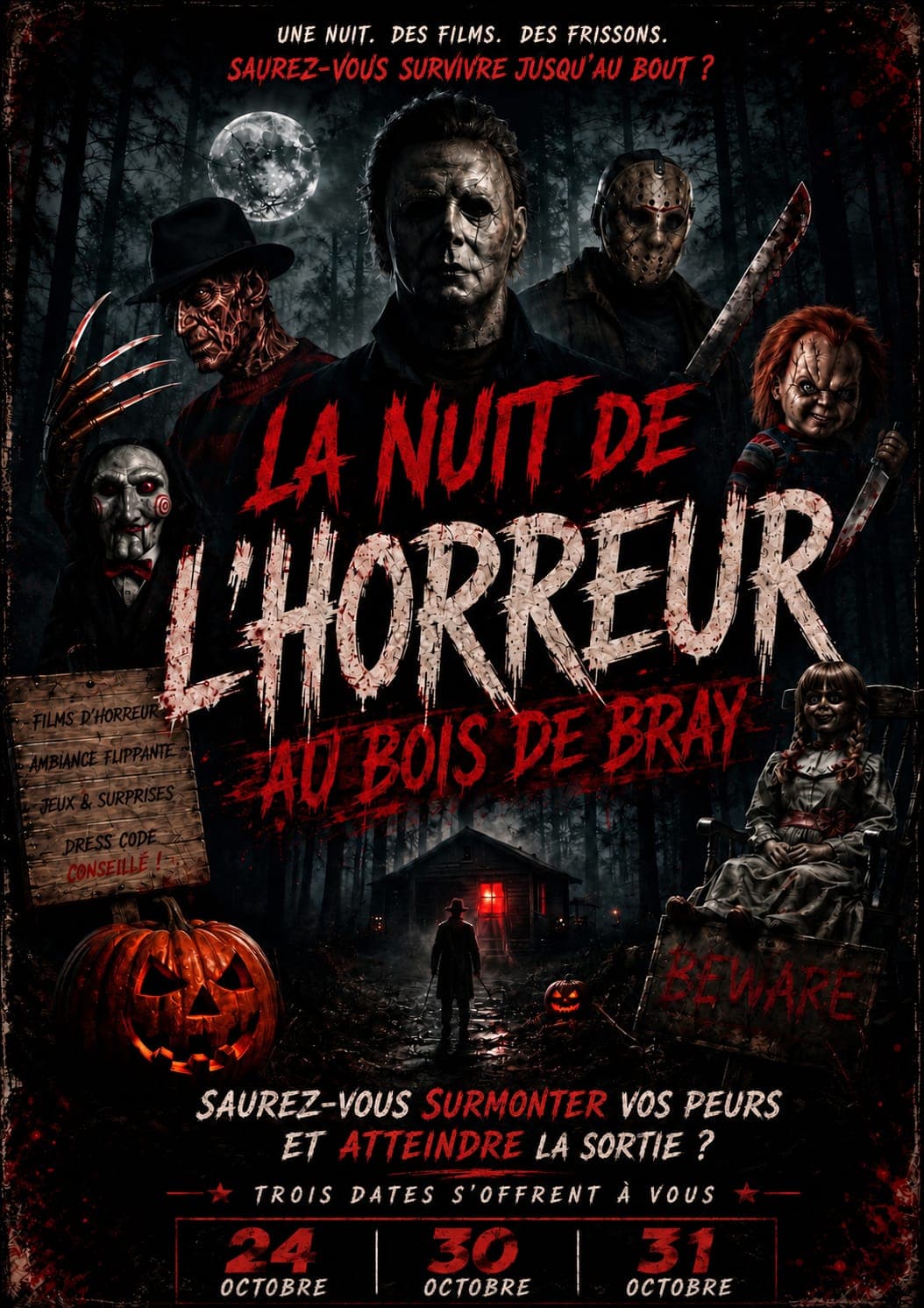 Affiche La Nuit de l'Horreur au Bois de Bray